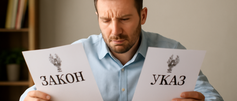 Чем отличается закон от указа